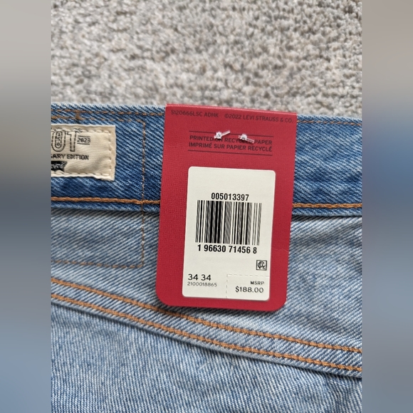 Levis 501 150th Anniversary Jeans Distressed Patchwork Men’s Size 34x34 NWT - Picture 3 of 16